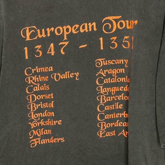 90's Black Death Tour Tee Men’s Size XL European Tour Band T - Picture 4 of 7